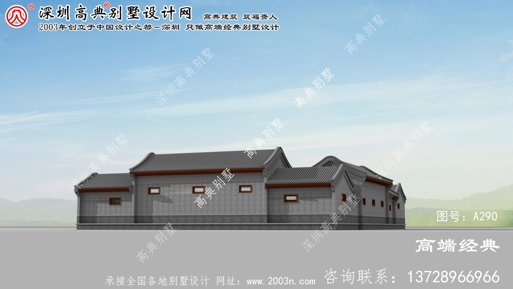 玉环县经典中式风格院子别墅设计图