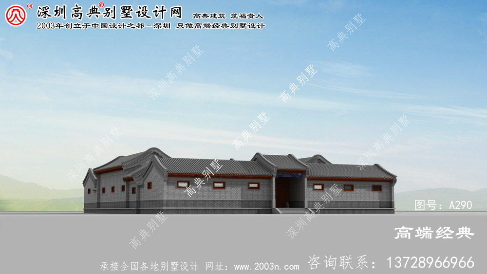 玉环县经典中式风格院子别墅设计图
