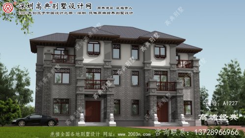 东城区中式双拼别墅效果图	