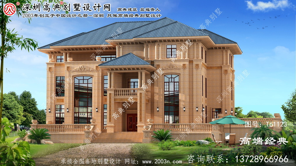阿尔山市农村欧式石材别墅设计图