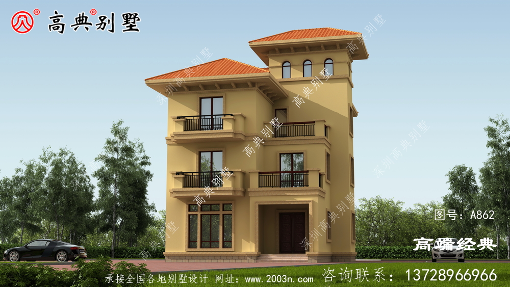乡村三层别墅效果图