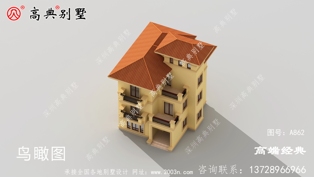 乡村三层别墅效果图