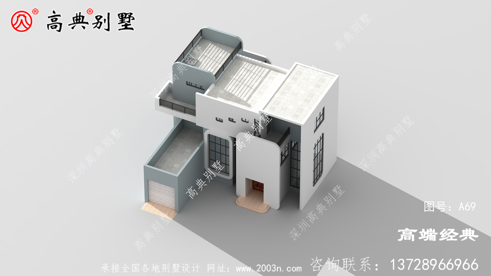 现代风格二层小别墅安全不怕小偷	