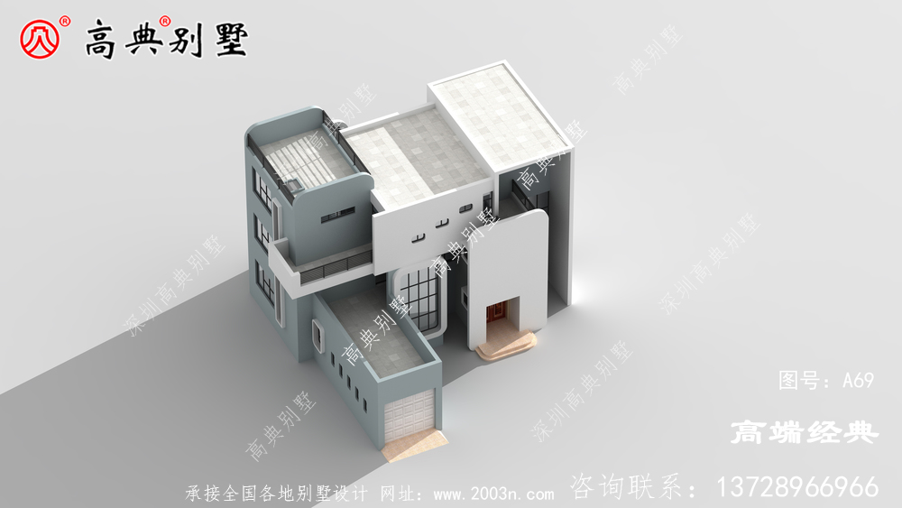 现代风格二层小别墅安全不怕小偷	