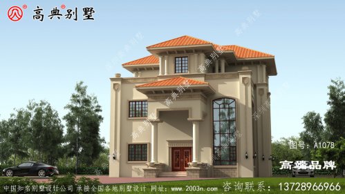 农村三层别墅大气精美，艺术感丰富	