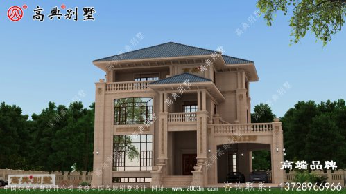 农村自建别墅设计图简约欧式带飘窗别