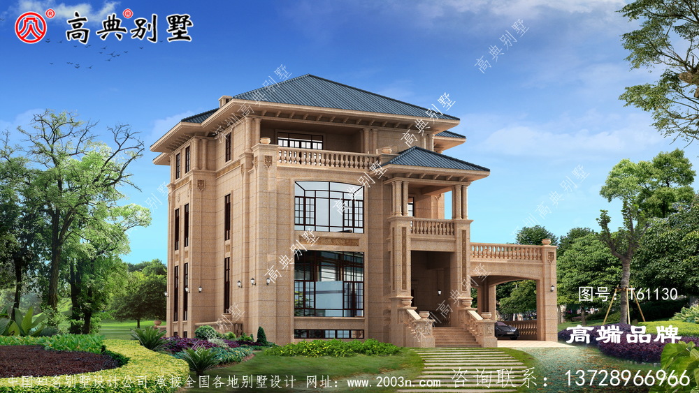 农村自建别墅设计图简约欧式带飘窗别墅