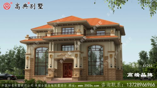 两层半别墅外观效果图大全城里给套房