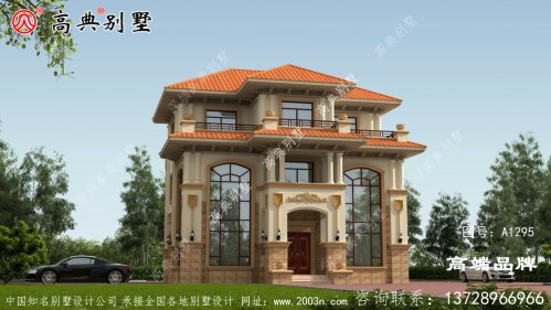 欧式独栋别墅外观效果图配双复式大厅