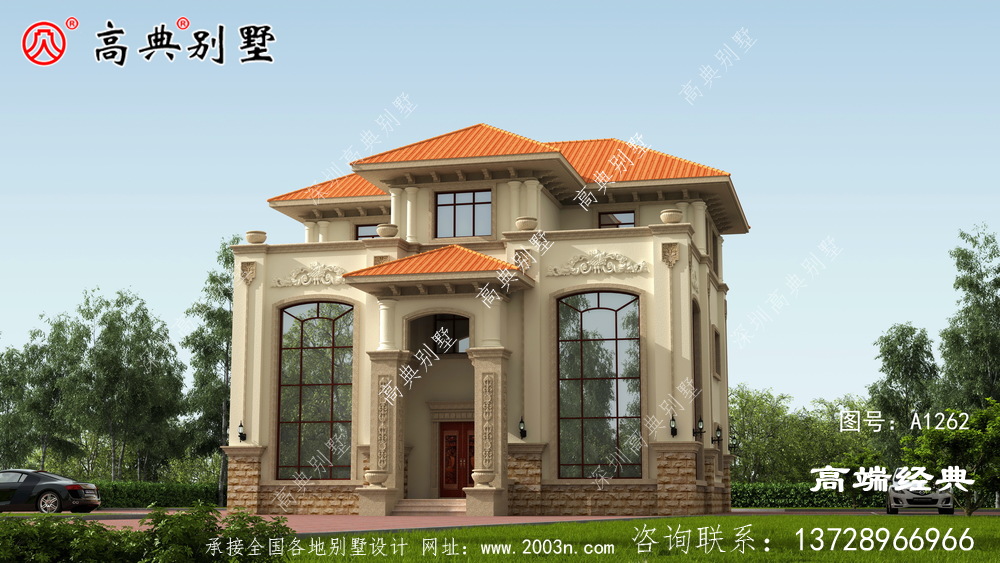丰南市 简单 的三层 自建房 效果图吧。