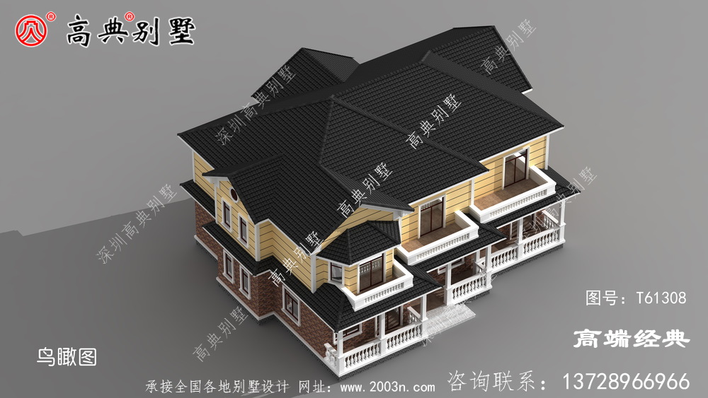 欧式两层别墅外观效果图让人看一眼就喜欢	