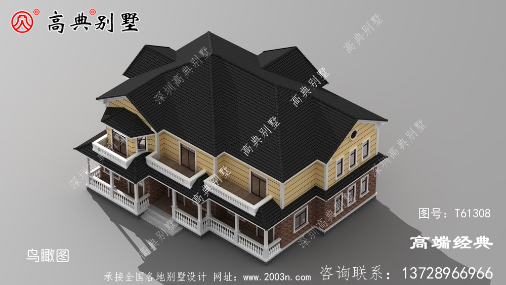 欧式两层别墅外观效果图让人看一眼就喜欢	
