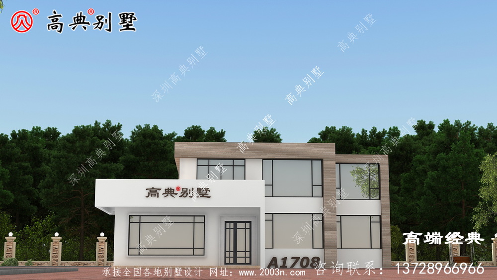 现代平屋顶设计二层楼房子户型图，预算25万安徽省天长市