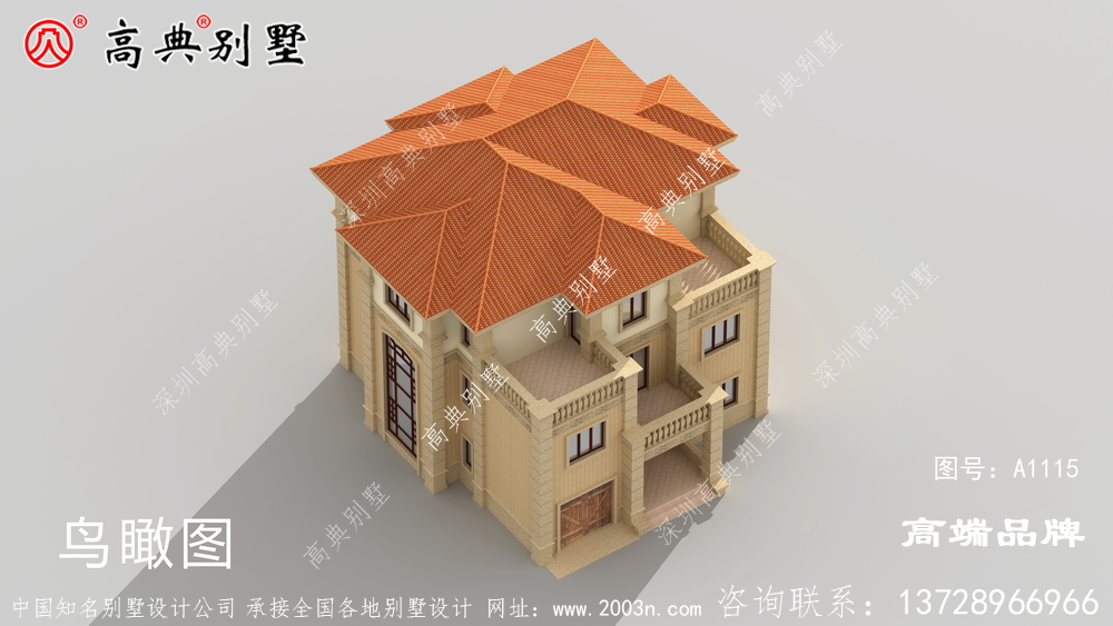 具备浓厚简欧气息的三层别墅外观图