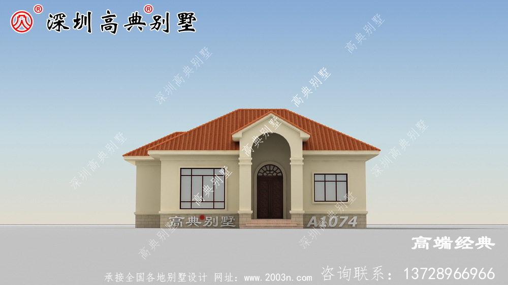 经济型实用欧式一层小楼房别墅平房设计图