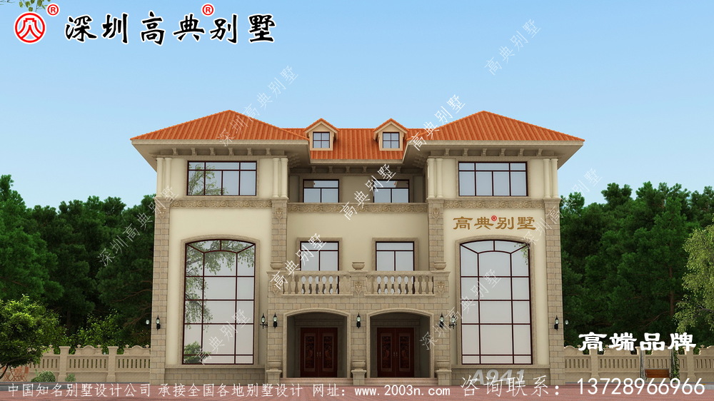 三层别墅，方正户型，一大家子都能住在一起！