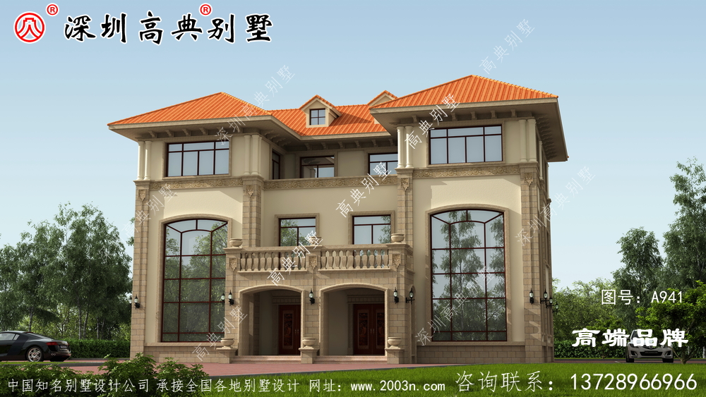 三层别墅，方正户型，一大家子都能住在一起！