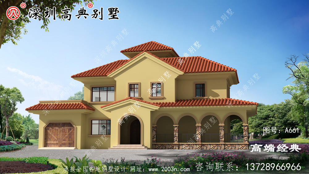 中式仿古自建房设计图，与传统元素相结合，适合现代生活习惯