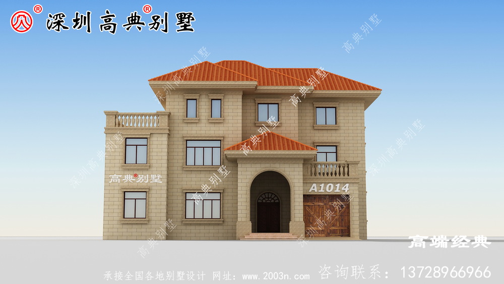 农村建房三层别墅简单美观，适合全家居住。
