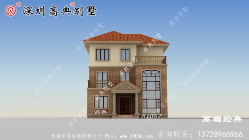 三层现代带阳台别墅图，完美的农村别