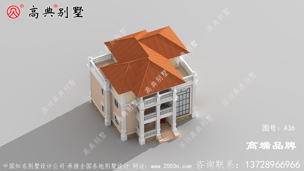 与其他色彩相容，这种立体感和艺术感使别墅更加洋气