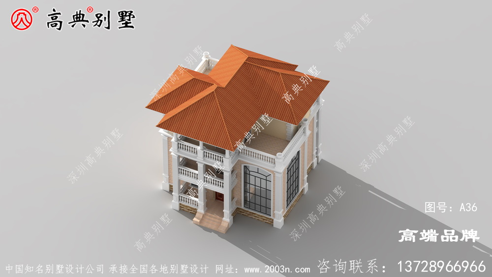 与其他色彩相容，这种立体感和艺术感使别墅更加洋气