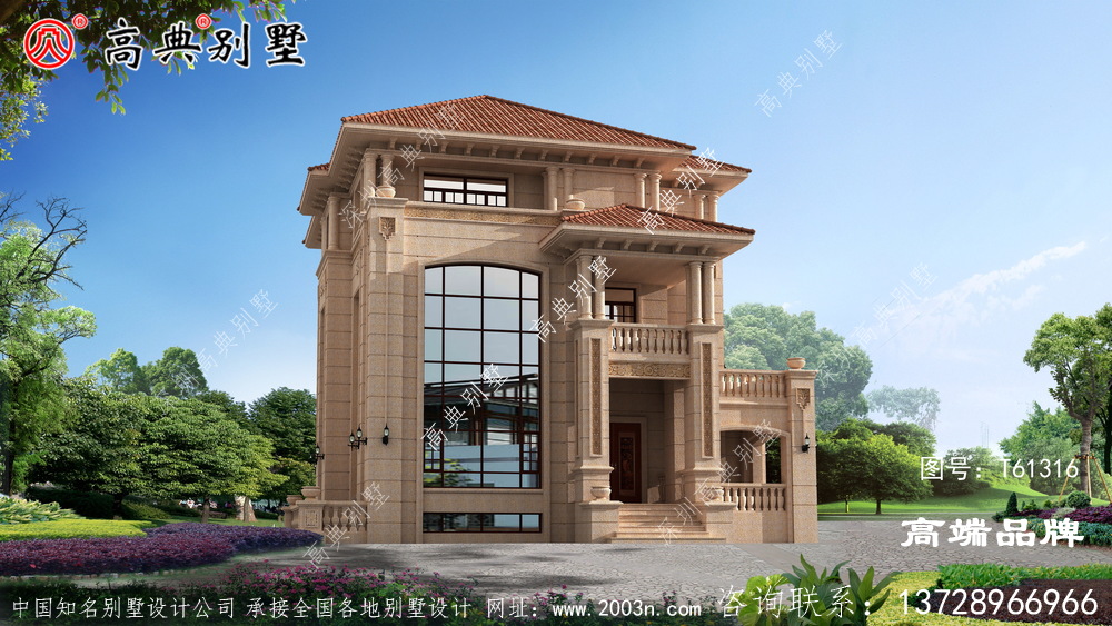 欧式三层户型，色彩鲜艳具有浓郁的田园气息