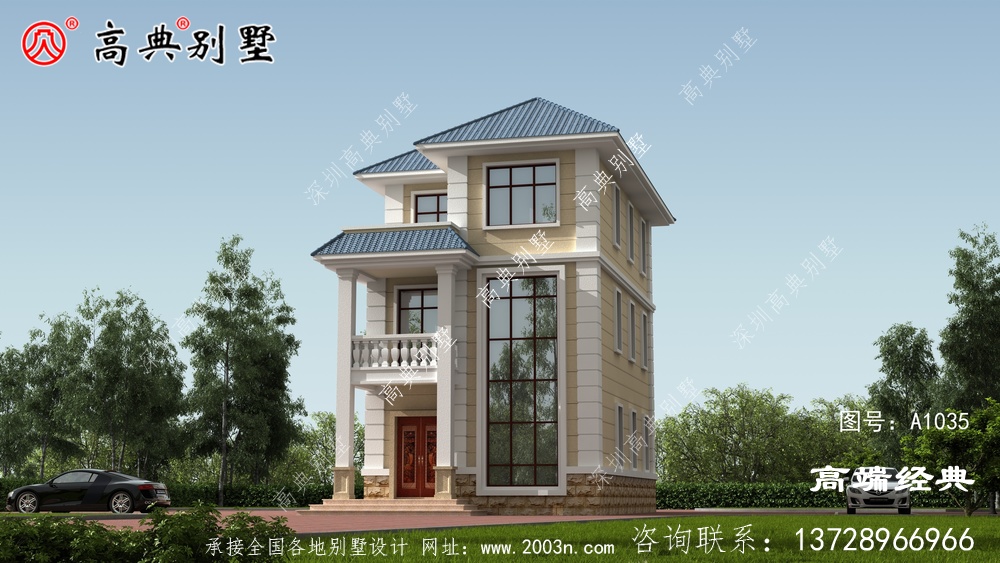 这款简欧别墅，一眼就看中了，盖起来效果也不错，